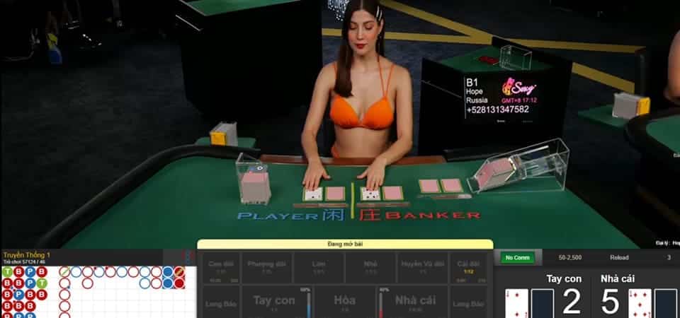 Cửa cược đa dạng của tựa game Baccarat sexy